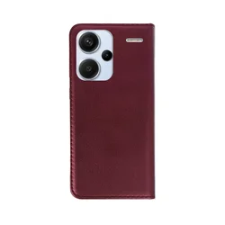 Telefontok Xiaomi Redmi Note 13 Pro+ 5G - Smart Magnetic burgundy szilikon keretes mágneses könyvtok-1