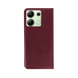 Telefontok Xiaomi Redmi Note 13 Pro 4G / LTE - Smart Magnetic burgundy szilikon keretes mágneses könyvtok-1