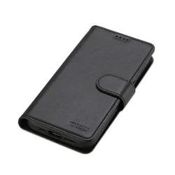 Telefontok Xiaomi Redmi Note 13 Pro 4G / LTE - fekete ráhajtófüles bőr könyvtok -1