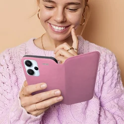 Telefontok Xiaomi Redmi Note 13 Pro+ 5G - Dual Pocket - pink mágneses átlátszó szilikon keretes könyvtok-2