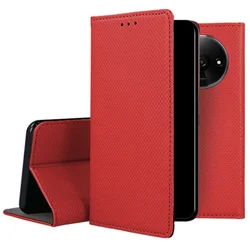 Telefontok Xiaomi Redmi A3 - piros mágneses szilikon keretes könyvtok-1