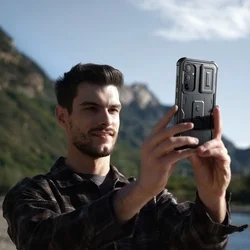 Telefontok Samsung Galaxy A35 5G - Tech- Protect Kevlar Pro- átlátszó előlap + plexi fekete hátlapi 360°-os tok , kitámasztható-5