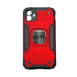 Telefontok iPhone 11 - Nitro Ring Armor - piros gyűrűs, kitámasztható, ütésálló műanyag hátlaptok-1