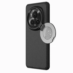 Telefontok Honor Magic 6 Pro - Nillkin kameravédős fekete kitámasztós hátlap tok, beépített mágnessel-1