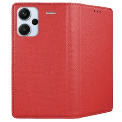 Telefontok Xiaomi Redmi Note 13 Pro+ 5G - piros mágneses szilikon keretes könyvtok-1