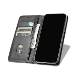 Telefontok Honor X7b - Flipcover - mágneses szilikon keretes fekete könyvtok-1