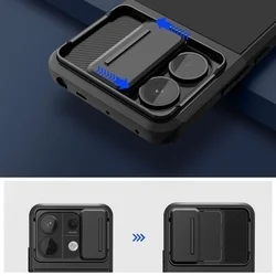 Telefontok Xiaomi Redmi Note 13 Pro 5G - Tech- Protect- Velar Cam+ - fekete hátlap tok, csúsztatható kameravédővel-1