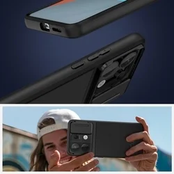 Telefontok Xiaomi Poco X6 5G -Tech- Protect- Velar Cam+ - fekete hátlap tok, csúsztatható kameravédővel-2