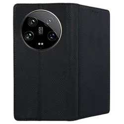 Telefontok Xiaomi 14 Ultra 5G - fekete mágneses szilikon keretes könyvtok-2