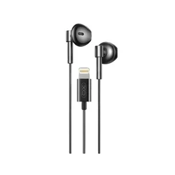Headset: XO EP61 - stereo fekete headset - Lightning-iPhone csatlakozóval-1