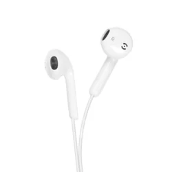 Headset: Forcell HR-ME25 - stereo fehér headset - Lightning-iPhone csatlakozóval-1