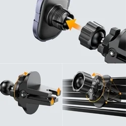 Joyroom Zs311 - szellőzőrácsra helyezhető fekete, 360°-ban elforgatható mágneses autós tartó-2