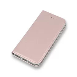 Telefontok Huawei P30 - rosegold mágneses szilikon keretes könyvtok-1