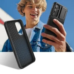 Telefontok Samsung Galaxy A55 5G - Velar Cam+ - fekete hátlap tok, csúsztatható kameravédővel-4