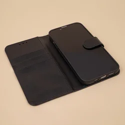 Telefontok Motorola Moto E13 - fekete ráhajtófüles könyvtok-3