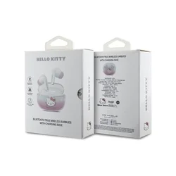 Headsett: Hello Kitty - átlátszó/pink vezeték nélküli stereo bluetooth headset, töltőtokkal-2