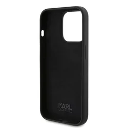 Telefontok iPhone 15 Pro - Karl Lagerfeld - KARL SCRIPT LOGO - hátlap tok, fekete-5