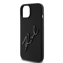 Telefontok iPhone 15 - Karl Lagerfeld - KARL SCRIPT LOGO - hátlap tok, fekete-4