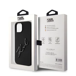 Telefontok iPhone 15 - Karl Lagerfeld - KARL SCRIPT LOGO - hátlap tok, fekete-7