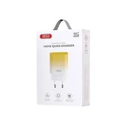 Telefon töltő: XO CE18 - Type-C (USB-C) fehér/sárga hálózati töltőfej, 30W-2