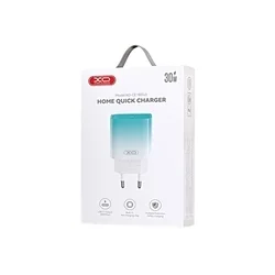 Telefon töltő: XO CE18 - Type-C (USB-C) fehér/kék hálózati töltőfej, 30W-2
