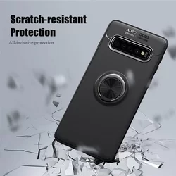 Telefontok Samsung Galaxy S10e - Fekete szilikon hátlap kitámasztó gyűrűvel-2