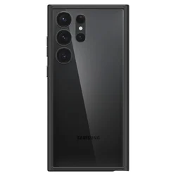 Telefontok Samsung Galaxy S23 Ultra - Spigen Matt Fekete / Átlátszó tok-1