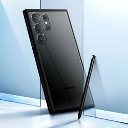Telefontok Samsung Galaxy S23 Ultra - Spigen Matt Fekete / Átlátszó tok-7
