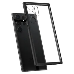 Telefontok Samsung Galaxy S23 Ultra - Spigen Matt Fekete / Átlátszó tok-8