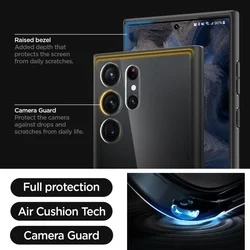Telefontok Samsung Galaxy S23 Ultra - Spigen Matt Fekete / Átlátszó tok-10