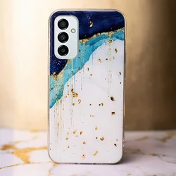 Telefontok Samsung Galaxy A25 5G - Gold Glam Iceberg - mintás műanyag hátlap tok, szilikon kerettel-3