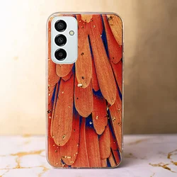 Samsung Galaxy A05s - Gold Glam Orange telefontok - mintás műanyag hátlap tok, szilikon kerettel-3