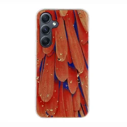 Samsung Galaxy A55 5G telefontok - Gold Glam Orange - mintás műanyag hátlap tok, szilikon kerettel-1