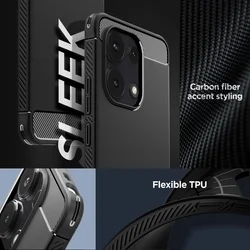 Telefontok Xiaomi Redmi Note 13 4G / LTE - SPIGEN Rugged Armor - matt fekete hátlap tok-10