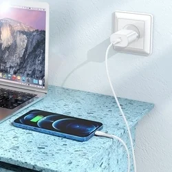 HOCO N22 telefon töltő - Type-C (USB-C) fehér hálózati töltőfej, 25W-3