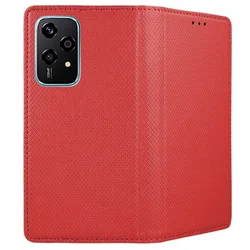 Honor 200 Lite 5G telefontok - piros mágneses szilikon keretes könyvtok-2