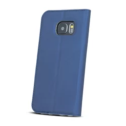 Telefontok Huawei P30 - ablakos kék mágneses szilikon keretes könyvtok-1