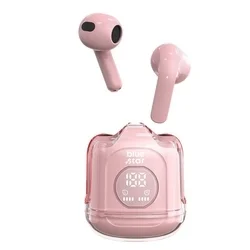 Bluestar TWS Mini Fi22 headset - átlátszó / pink bluetooth headset, töltő tokkal-2