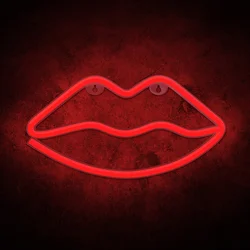 Red Lips Neon LED felirat 36 x 2 x 15 cm-2