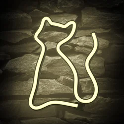Fehér Cat Neon LED felirat 17 x 2 x 23,5 cm-3