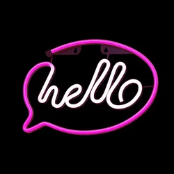 Pink / fehér Hello Neon LED felirat 29 x 2 x 29 cm-3