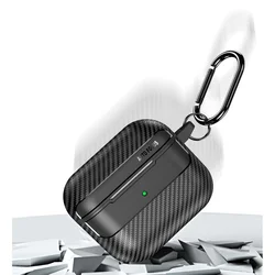 Airpods Pro 1: Carbon mintás fekete tartó, karabinerrel-2