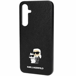 Telefontok Samsung Galaxy A35 5G - Karl Lagerfeld - Karl & Choupette - hátlap tok, fekete-2