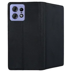 Telefontok Motorola Edge 50 Pro 5G - fekete mágneses szilikon keretes könyvtok-2