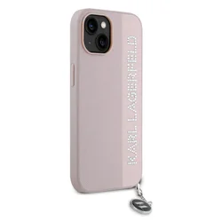 Telefontok iPhone 15 - Karl Lagerfeld - Rosegold strasszköves hátlap tok-1
