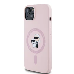 Telefontok iPhone 13 - Karl Lagerfeld KC pink magsafe kompatibilis hátlap tok-1