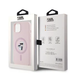 Telefontok iPhone 13 - Karl Lagerfeld KC pink magsafe kompatibilis hátlap tok-7
