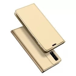 Telefontok Samsung Galaxy A50 - Dux Ducis arany flipcover tok-4