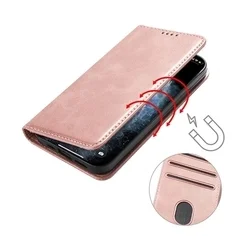 Telefontok T Phone 2 5G - Flipcover - mágneses szilikon keretes rose gold könyvtok-2