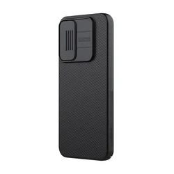 Samsung Galaxy A15 4G / 5G telefontok - Nillkin csúsztatható kameravédős fekete hátlap tok-2